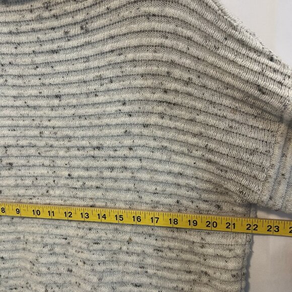 Madewell Women’s Wool Blend Sweater Large Size Mock Neck Ribbed Beige Gray - Picture 6 of 7